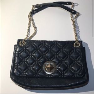 Kate Spade Black Leather Quilted Crossbody Chain Purse